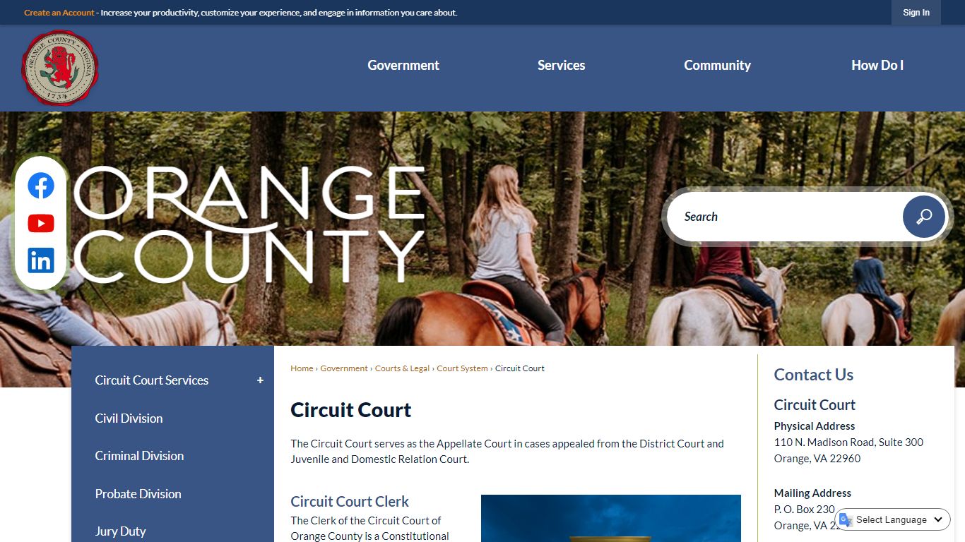 Circuit Court | Orange County, VA - Official Website