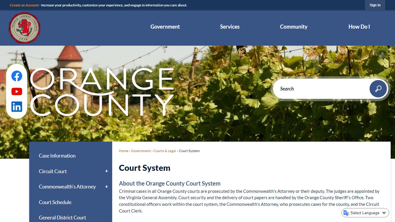 Court Services | Orange County, VA - Official Website