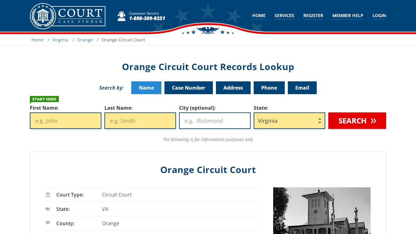 Orange Circuit Court Records | Orange, Orange County, VA Court Case Lookup